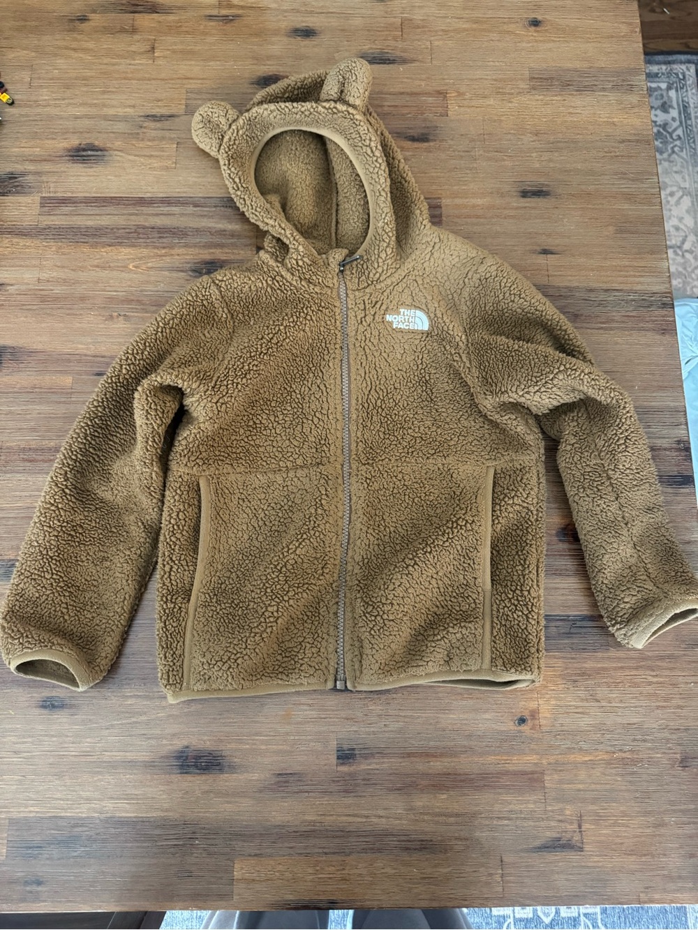 The North Face Brown Sherpa Fleece Hoodie with Bear Ears
